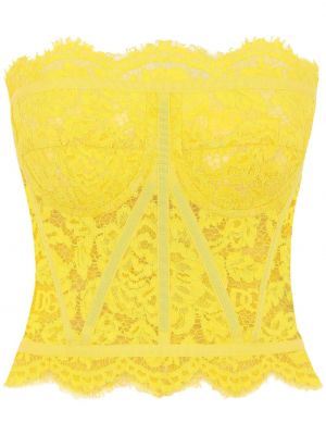 Čipkovaný top Dolce & Gabbana žltá