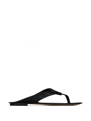 Leder sandale Saint Laurent schwarz