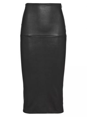 Кожаная юбка Prada черная
