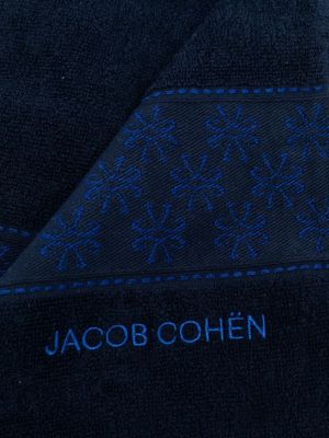 Haftowany szlafrok bawełniany Jacob Cohen niebieski
