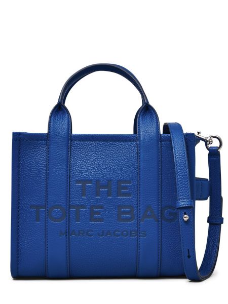 Usnjena nakupovalna torba Marc Jacobs modra