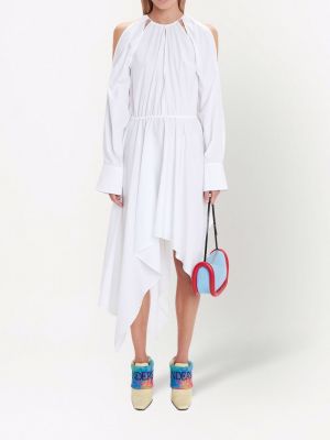Asymetrické šaty s výstřihem do v Jw Anderson bílé