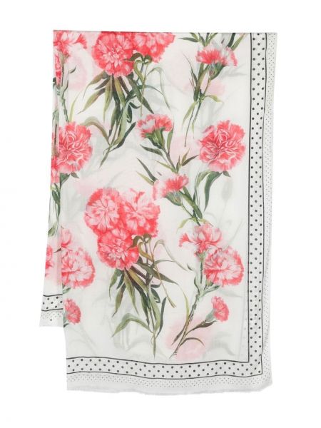 Sciarpa a fiori Dolce & Gabbana bianco