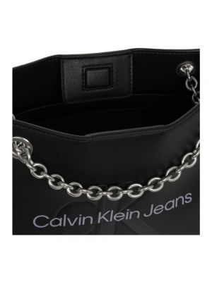 Bolsa de hombro con estampado Calvin Klein negro