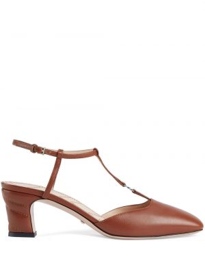 Pumps med slingback Gucci brun