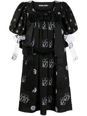 Robe mi-longue à imprimé Chopova Lowena noir