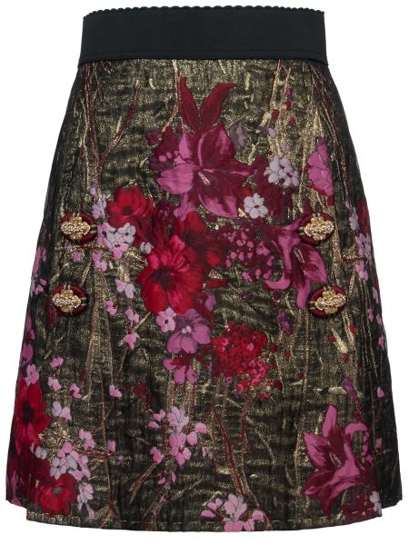 Юбка мини в цветочек с принтом Dolce & Gabbana