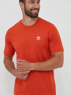 Памучна тениска с дълъг ръкав Adidas Originals оранжево