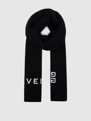 Вовняний вишитий шарф Givenchy чорний