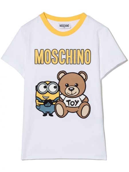 Trykt t-skjorte for jenter Moschino Kids hvit