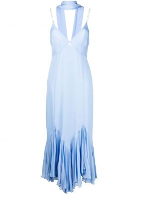 Копринена коктейлна рокля Khaite синьо