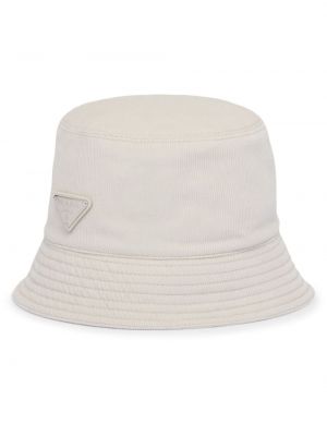 Manšestrový klobouk Prada bílý
