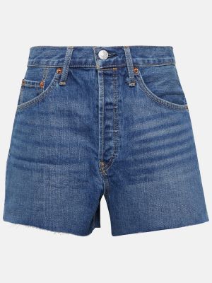 Pantaloni scurți cu talie înaltă Re/done albastru