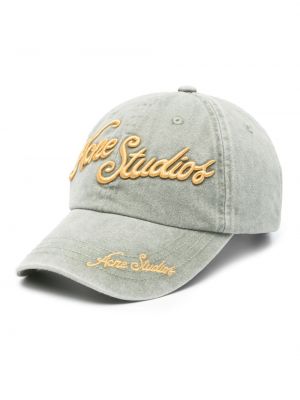 Haftowana czapka z daszkiem bawełniana Acne Studios
