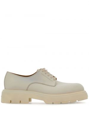 Pantofi derby cu șireturi din dantelă chunky Ferragamo alb