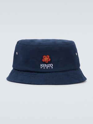 Памучна шапка на цветя Kenzo синьо