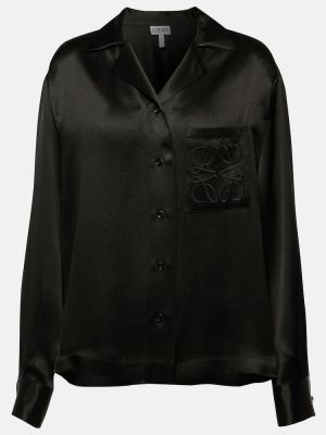 Šilkinė marškiniai satino Loewe juoda