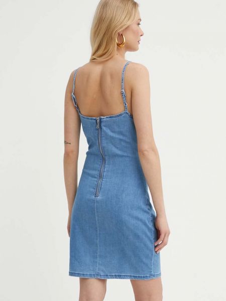 Testhezálló slim fit mini ruha Guess kék