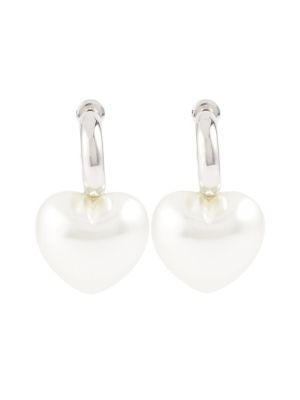 Boucles d'oreilles avec perles à boucle Simone Rocha blanc