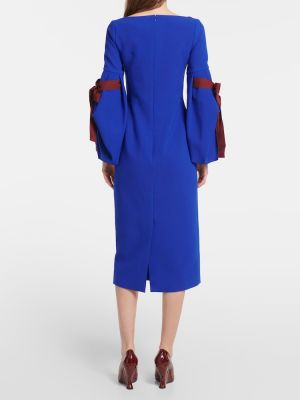 Robe mi-longue en crêpe Roksanda bleu