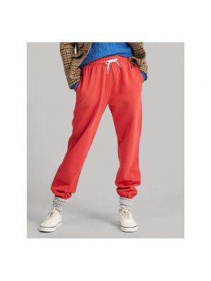 Pantalones de chándal de algodón Polo Ralph Lauren rojo