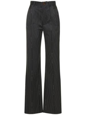 Pantaloni de lână cu dungi cu croială lejeră Vivienne Westwood negru