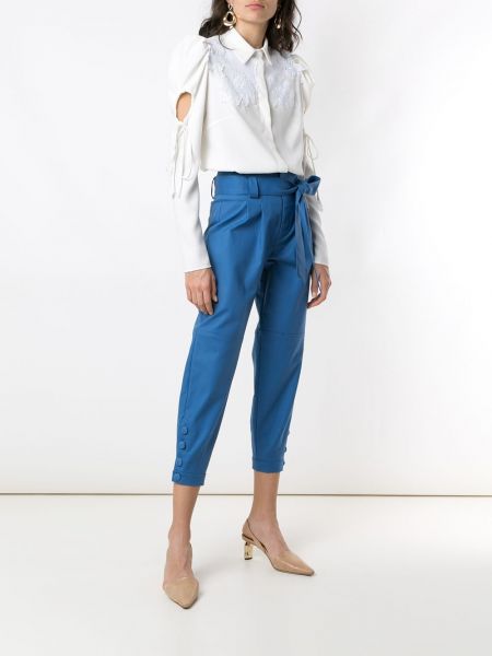 Pantalones plisados Martha Medeiros azul