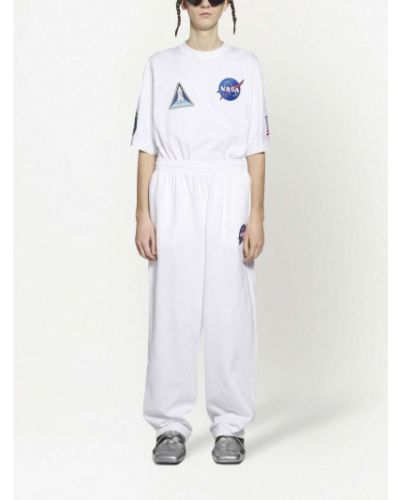 Pantalon de joggings en coton Balenciaga blanc