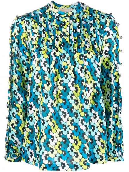 Blusa de flores con apliques Michael Michael Kors azul