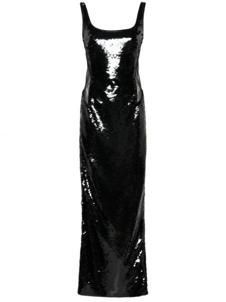 Βραδινό φόρεμα με παγιέτες Alberta Ferretti μαύρο