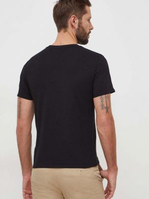 Bavlněné tričko s potiskem Guess černé