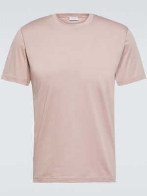 Koszulka bawełniana Sunspel różowa