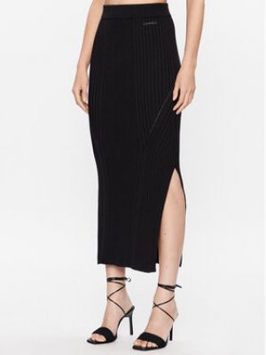 Slim fit priliehavá midi sukňa Calvin Klein čierna