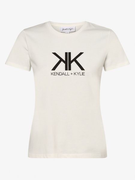 KENDALL + KYLIE - T-shirt damski, beżowy Kendall + Kylie