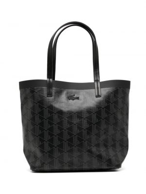 Nákupná taška s potlačou Lacoste čierna