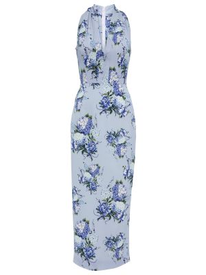Kvetinové midi šaty Emilia Wickstead modrá