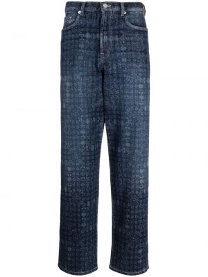 Straight leg jeans con stampa Ps Paul Smith blu