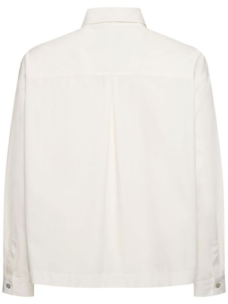 Camicia di cotone con stampa Bonsai bianco