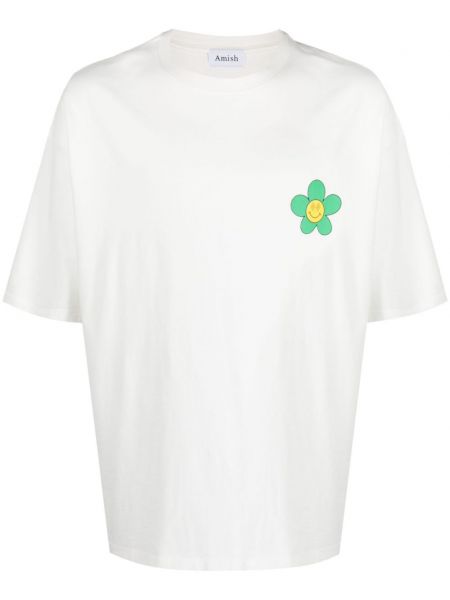 T-shirt di cotone Amish bianco