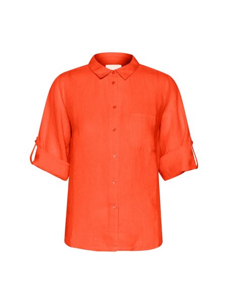 Lniana koszula Part Two pomarańczowa