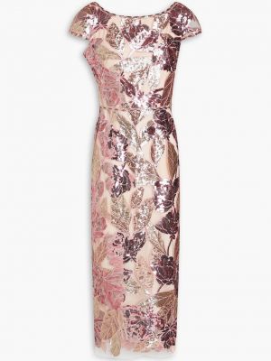 Платье миди из тюля Marchesa Notte розовый