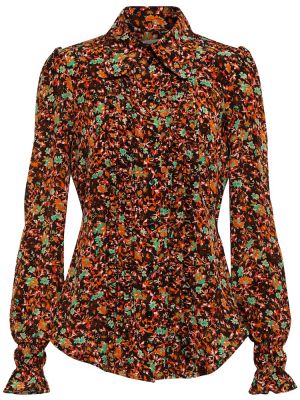 Svilena bluza s cvetličnim vzorcem Victoria Beckham