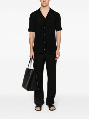 Pletená bavlněná košile Tagliatore černá