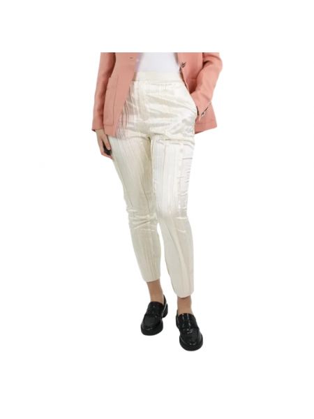 Jedwabne spodnie Yves Saint Laurent Vintage beżowe