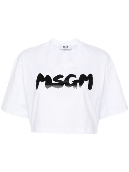 Тениска с принт Msgm бяло