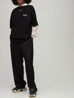 Μπλούζα με στενή εφαρμογή από ζέρσεϋ Balenciaga μαύρο