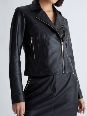 Кожаная куртка Liu Jo черная