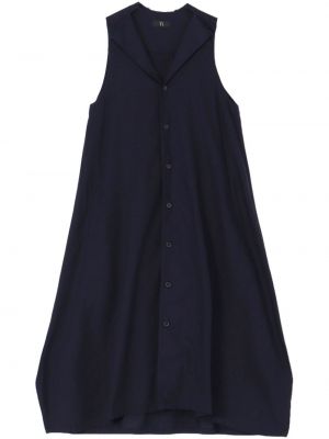 Βαμβακερή αμάνικη φόρεμα σε στυλ πουκάμισο Y's μπλε
