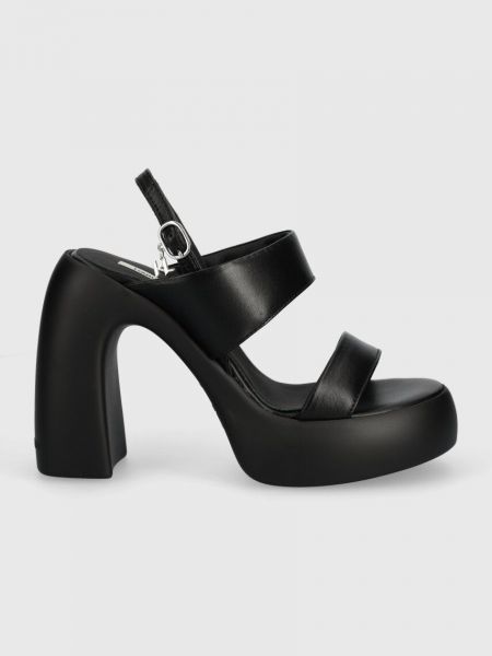 Sandały skórzane Karl Lagerfeld czarne