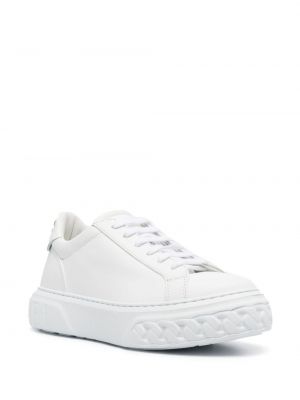 Sneakersy skórzane Casadei białe